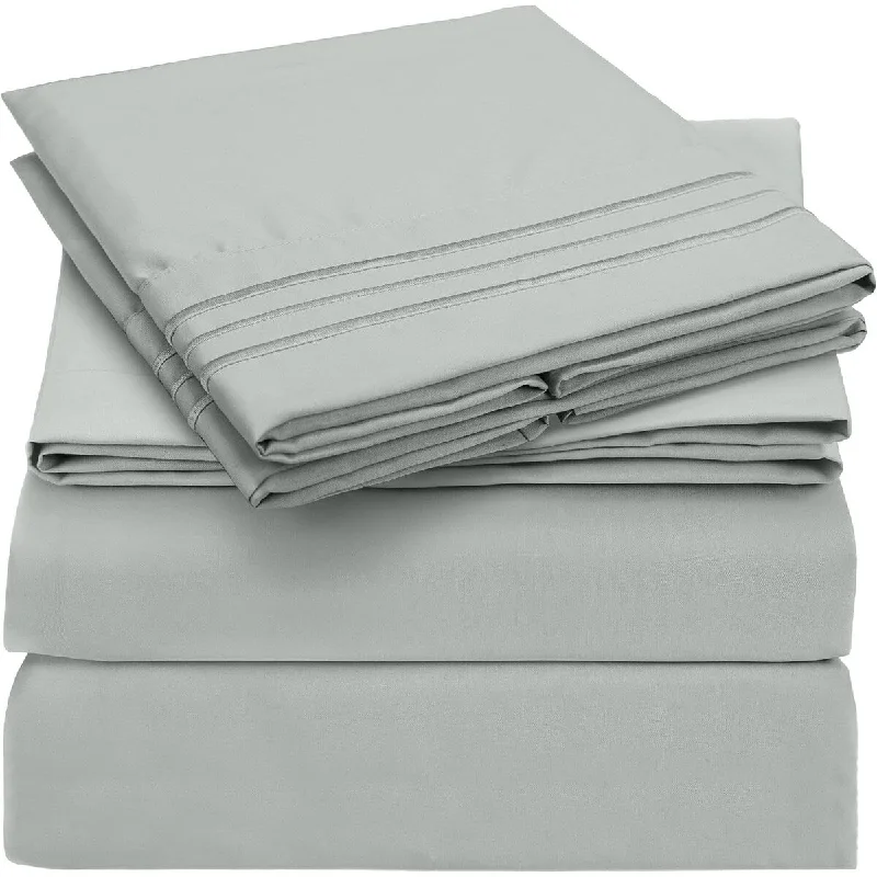 Hypoallergenic Silk Sheets for Sensitive Sleepers4 Piece Queen Sheet Set - Bedding Sheets & Pillowcases - Deep Pocket up to 16" - Wrinkle, Fade, Stain Resistant