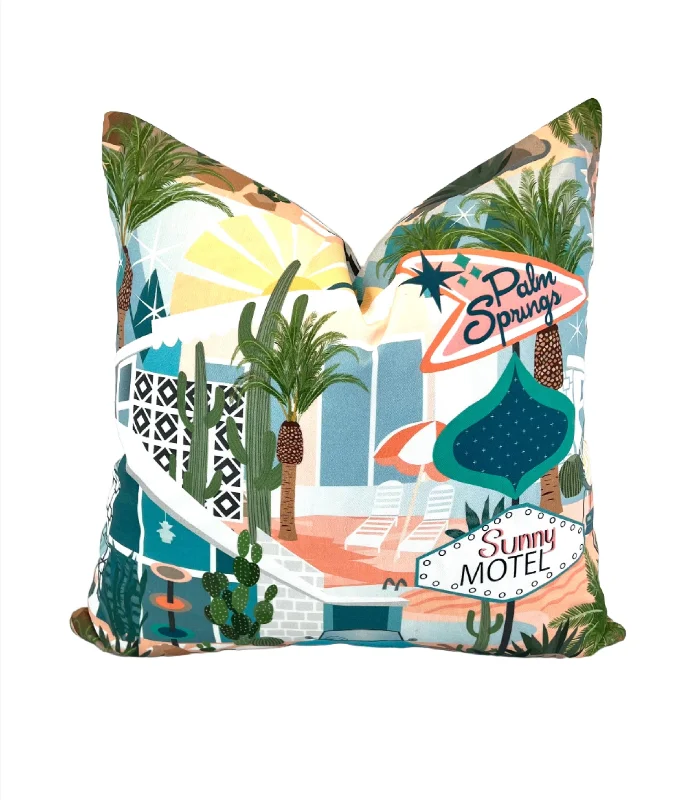 Feather Pillows for a Luxurious SleepVintage Palm Springs California Decorative Pillow Cover