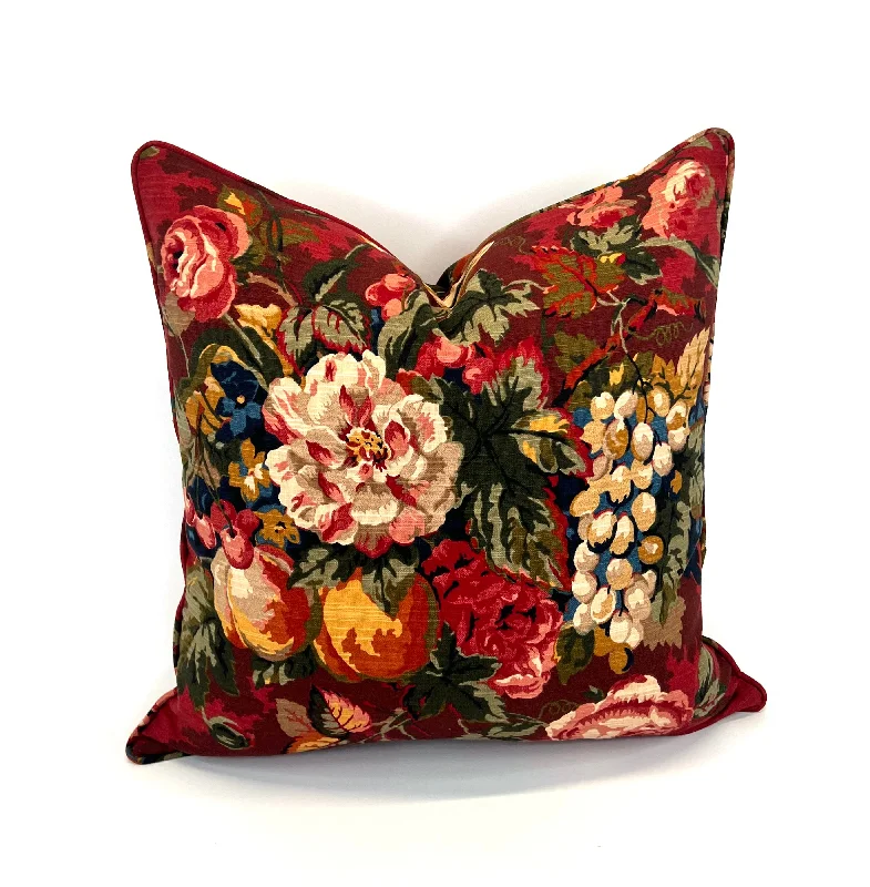 Plush Pillows for a Cozy BedQueensland in Crimson Decorative Pillow Cover