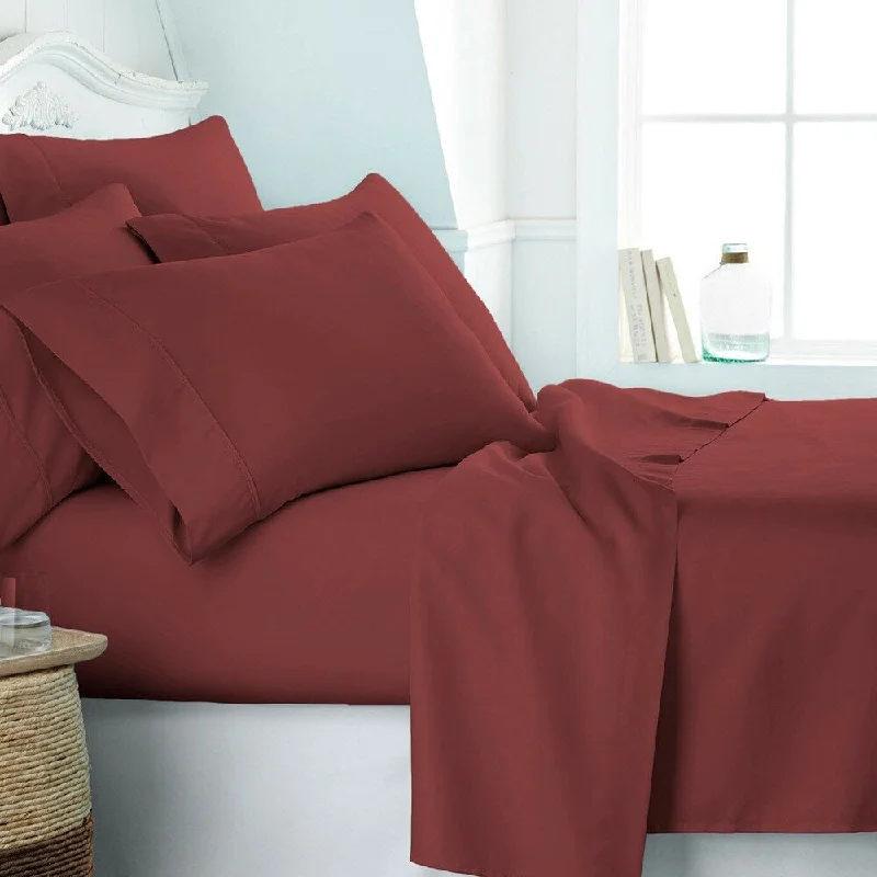 Moisture - Wicking Cotton Sheets for a Dry and Comfortable Sleep6 Piece Premium Quality Deep Pocket Bamboo Full Bed Sheet Burgundy