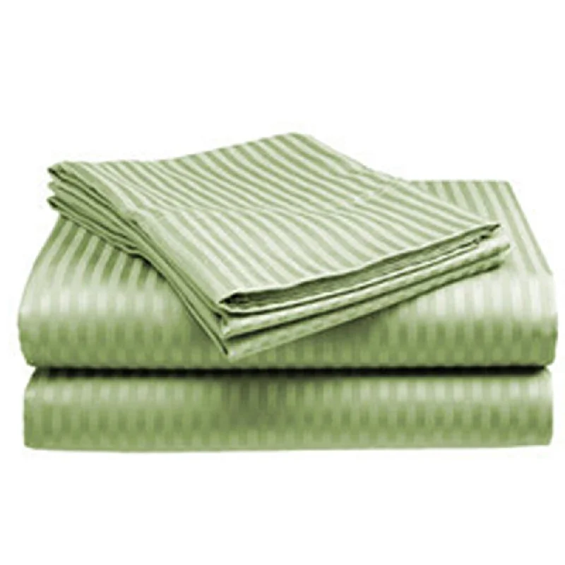 Sheet Sets with Multiple Pillowcase Options400 Thread Count Deluxe Cotton Dobby Stripe King Bed Sheet Sage