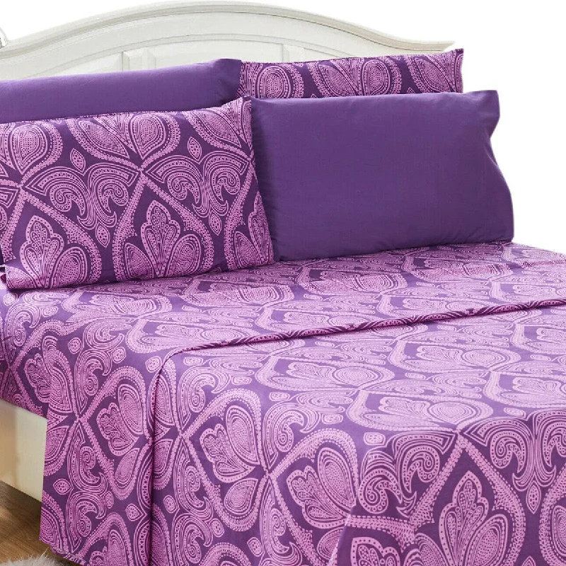 Jersey - Knit Sheets for a Comfortable and Casual Bed6 Piece Bed Deep Pocket Egyptian Comfort 1800 Sheet Set Twin Purple