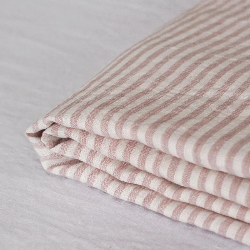 Linen - Cotton Blend Sheets for a Natural and Versatile OptionPink Stripes Linen Sheets Set