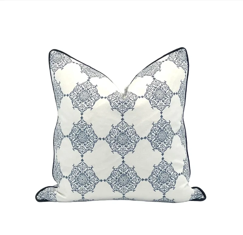 Hypoallergenic Pillows for Allergy SufferersDecorative Pillow Cover in Larissa Blue Medallion