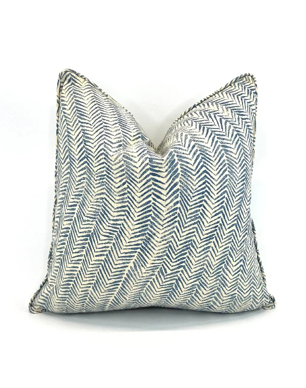 Velvet Pillows for a Touch of EleganceIntoxicating Stripe Blue Fern Decorative Pillow Cover