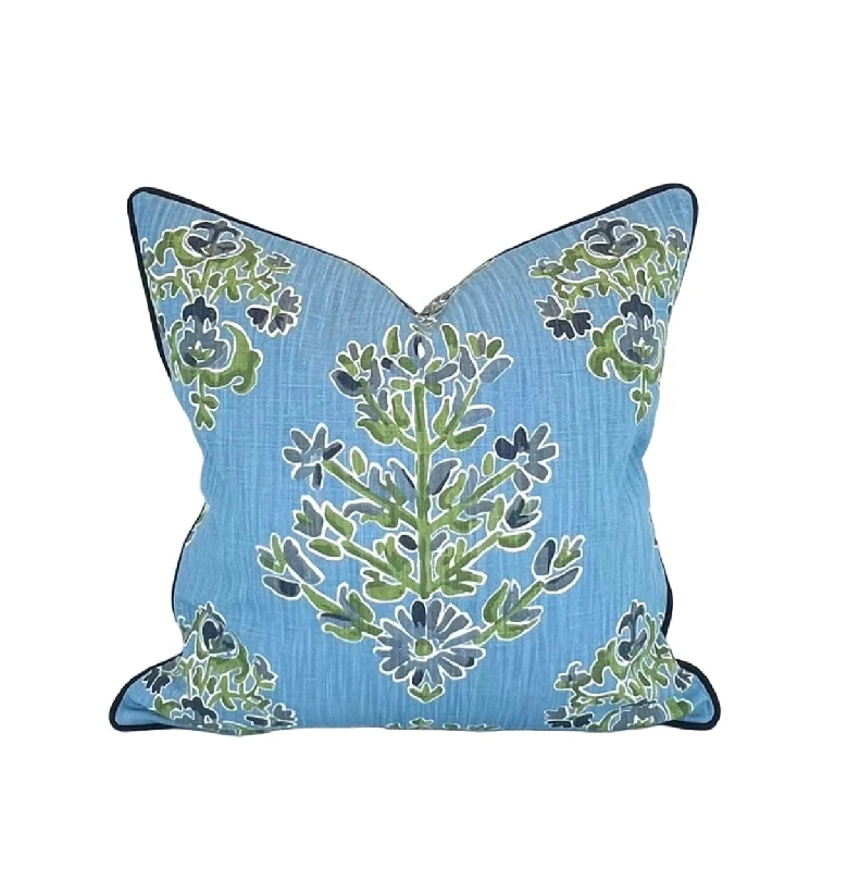 Cotton Pillows for Natural ComfortDecorative Pillow Cover in Clara Cornflower