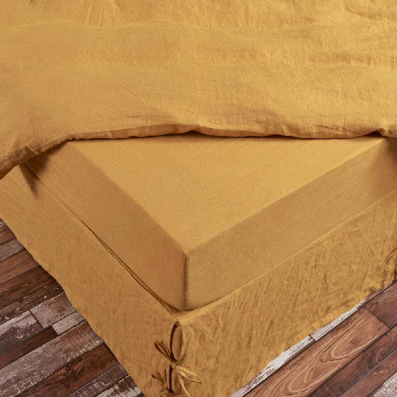 Wrinkle - Free Polyester Sheets for a Low - Maintenance BedLinen Fitted Sheet Mustard