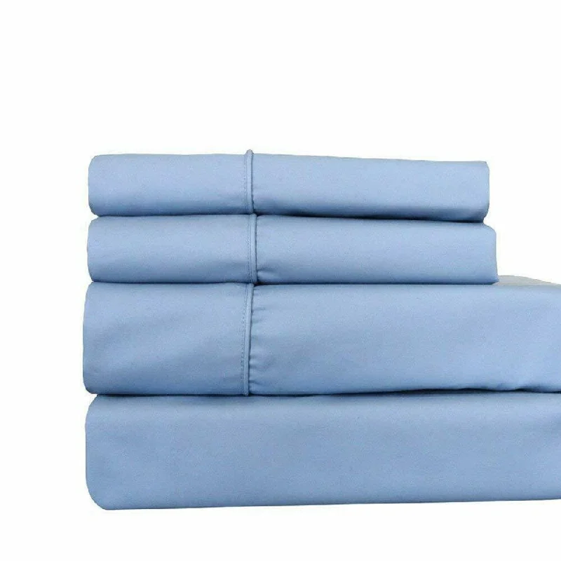 Fitted Sheets with Reinforced Corners for Long - Lasting Use400 Thread Count Linens 4-Piece Set 100% Cotton Full Bed Sheet Blue