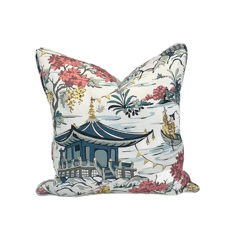 Pregnancy Pillows for Expectant MothersDecorative Pillow Cover in Hamilton Teahouse Pagoda Slate