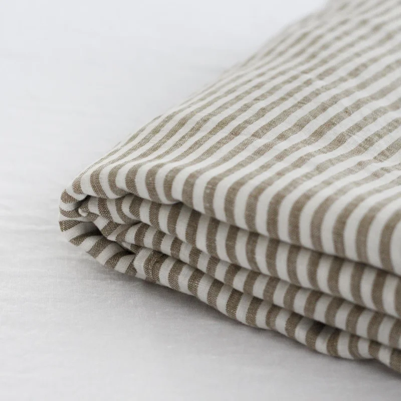 Quilted Cotton Sheets for a Warm and Inviting BedOlive Stripes Linen Sheets Set