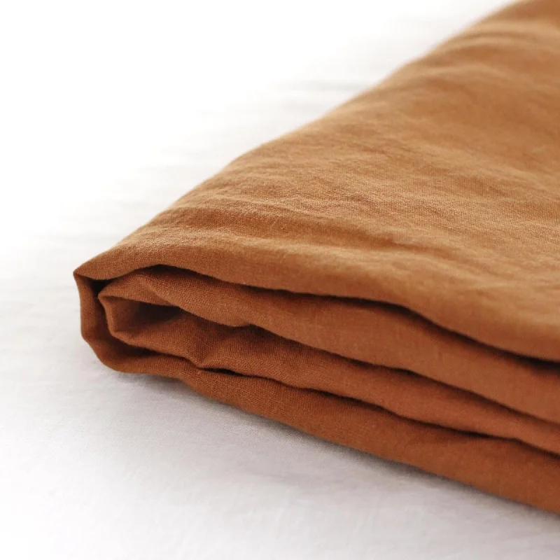 Thermal - Regulating Bamboo Sheets for All - Season ComfortTobacco Linen Sheets Set