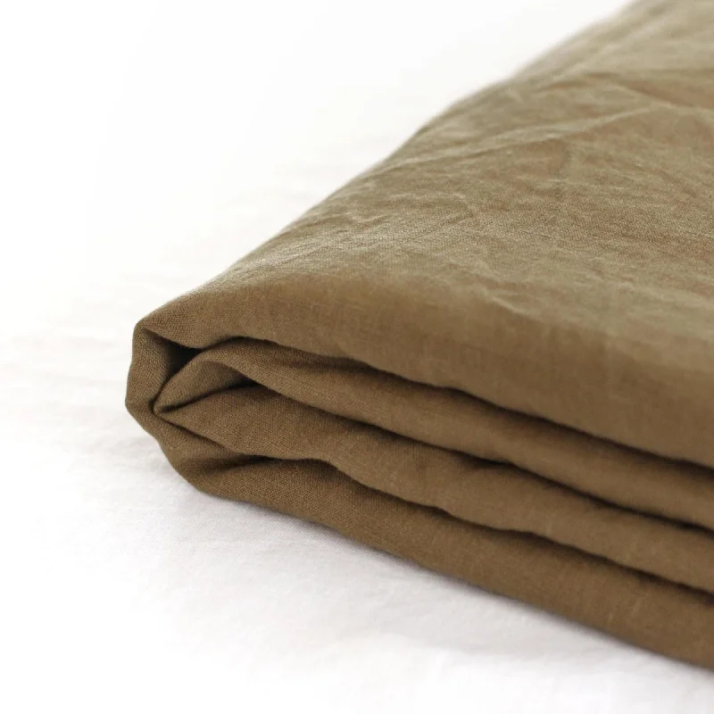 King - Size Sheet Sets with a Decorative Pillow SetOlive Green Linen Sheet Set