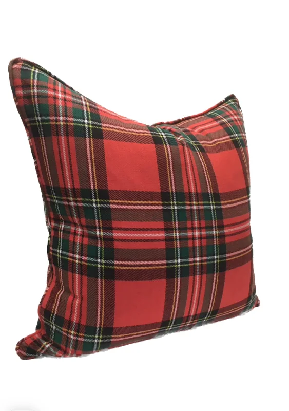 Kids Pillows with Fun DesignsDecorative Pillow Cover in Red Plaid Tartan Fabric