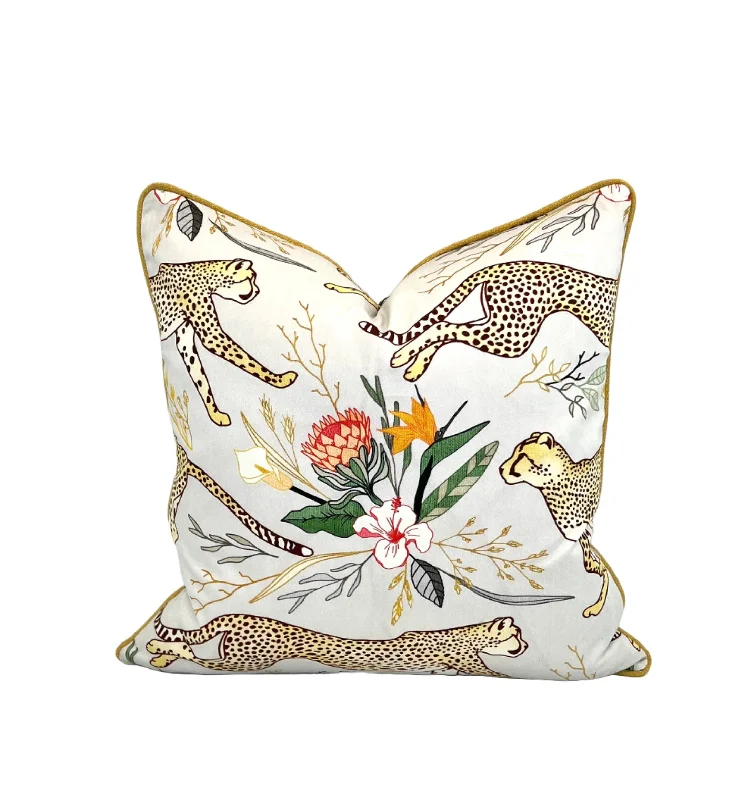 Cotton Pillows for Natural ComfortDecorative Pillow Cover in Cheetah Boundless Safari Print