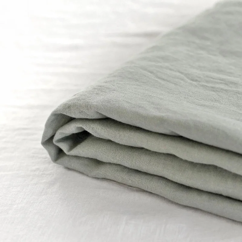 Polyester - Cotton Blend Sheets for Durability and ComfortSage Green Linen Sheets Set