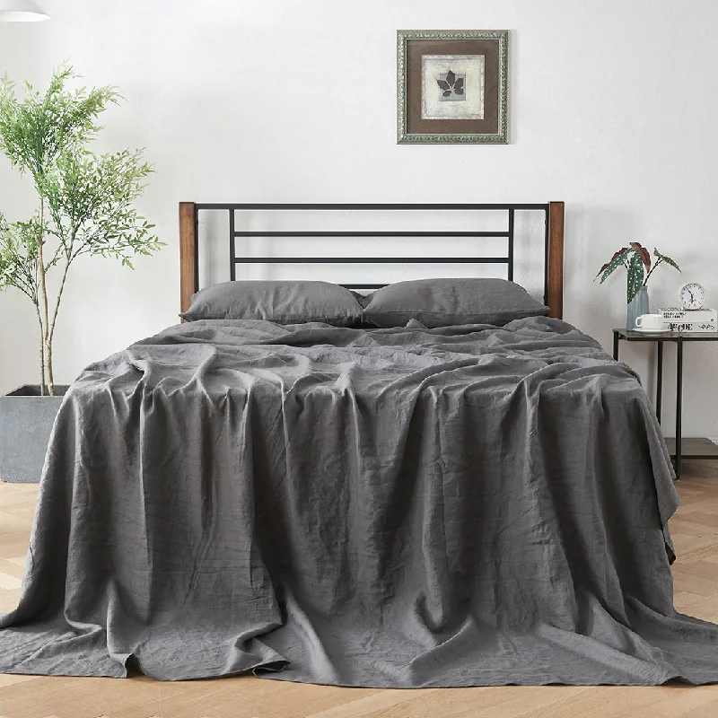 Hypoallergenic Silk Sheets for Sensitive SleepersBed Linen Flat Sheet Lead Grey