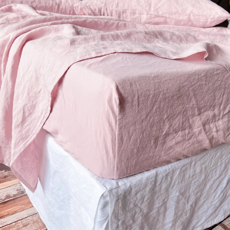 Anti - Pill Microfiber Sheets for a Smooth AppearanceLinen Fitted Sheet Lilac Pink