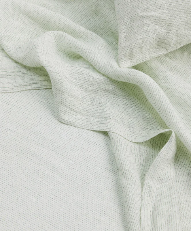 Wrinkle - Free Polyester Sheets for a Low - Maintenance BedLinen Flat Sheet With Border - Fern Stripe