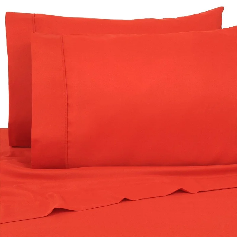 Wrinkle - Free Polyester Sheets for a Low - Maintenance BedSuper Bright 4 Piece Hypoallerge Twin / XL Hot Red