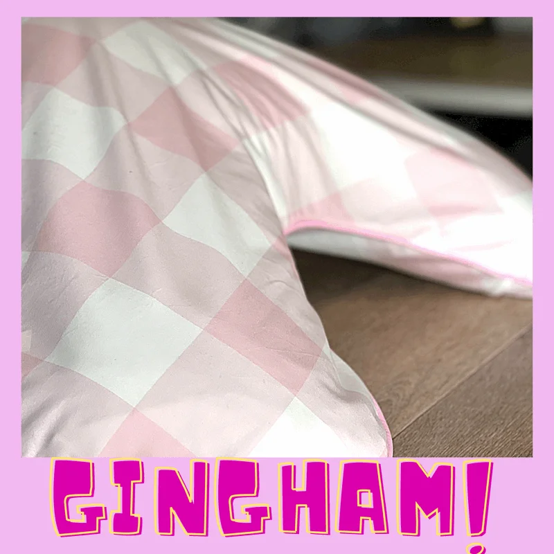 Square Pillows for Modern Home DecorPink Gingham - Boomerang Pillow Case