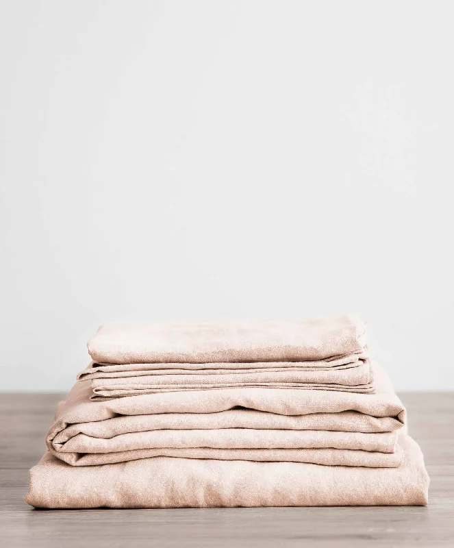 Wrinkle - Free Polyester Sheets for a Low - Maintenance BedLinen Sheet Set with Pillowcases - Blush