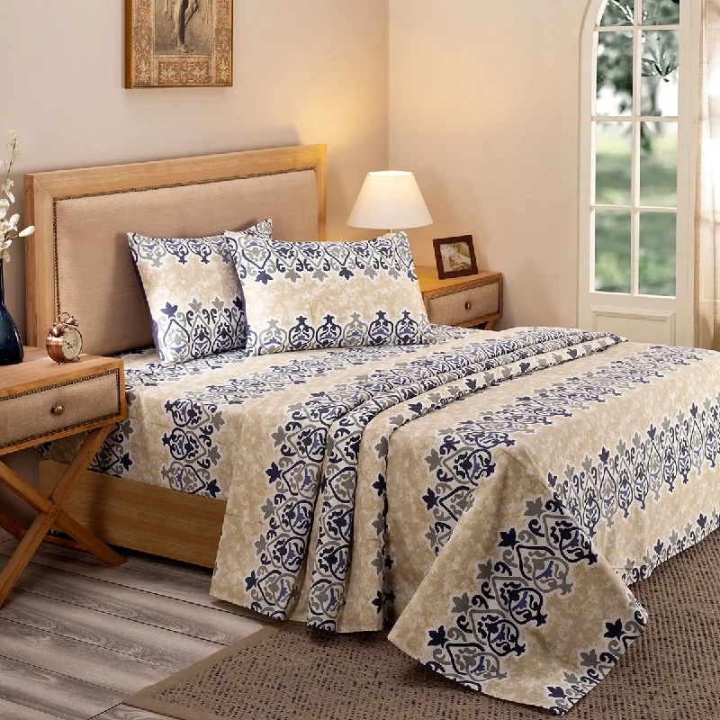 Rayon - Cotton Sheets for a Breathable and Soft BlendNouveau Tradition Kaleen Global Blue Bed Sheet