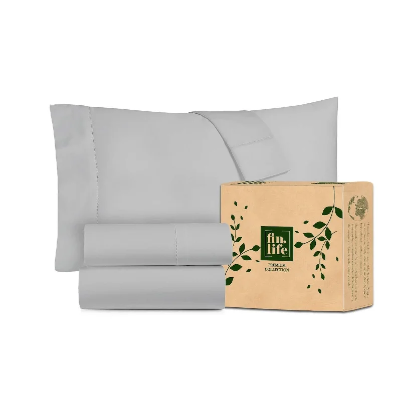 Queen - Size Sheet Sets with a European Pillowcase SetSheet & Pillowcase Sets - Twin Size Bed Sheet Set - Silver Grey - 100% Cotton - 400TC - 3 Piece Bedding 1 Pillow Case