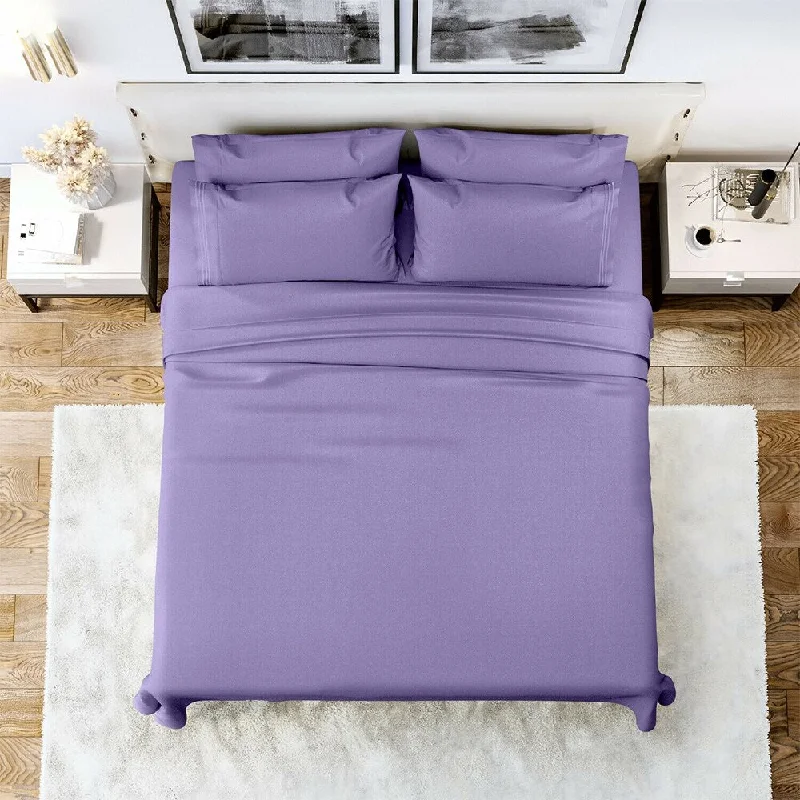 Fitted Sheets with Reinforced Corners for Long - Lasting Use6 Piece Sheet Set 1800 Series Egyptian Deep Pocket Twin Lavender