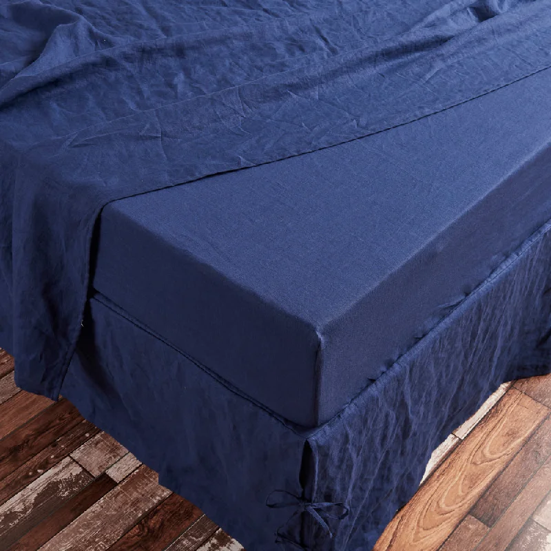 Jersey - Knit Sheets for a Comfortable and Casual BedLinen Fitted Sheet Indigo Blue