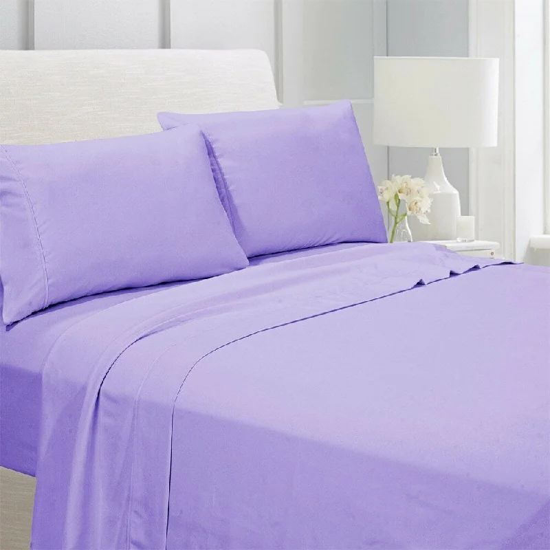 Flat Sheets with a High - Quality Finish for a Luxurious LookEgyptian Comfort 1800 Count 4 Piece Bed Sheet Set Twin Lavender