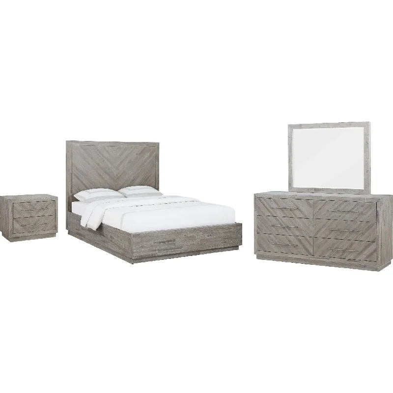 Hybrid mattresses combining foam and innerspring technologyAlexandra Platform Bedroom - Rustic Latte