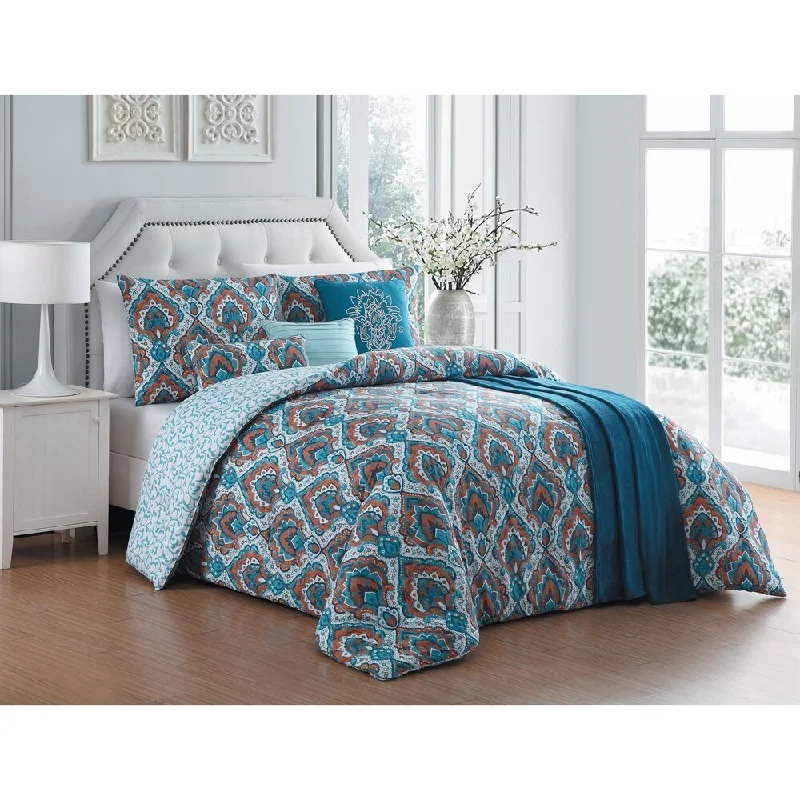 Duck down comforters with a softer feel and good warmth retentionAvondale Manor Everly 7-piece Comforter Set with Bonus Throw