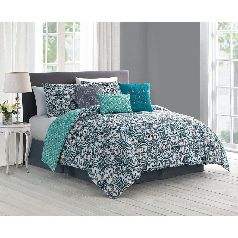 Microfiber - filled comforters that are lightweight and easy to care forAvondale Manor Regan 7-piece Comforter Set