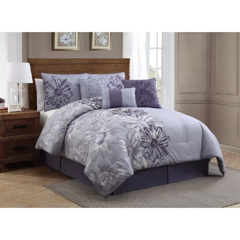 Down - filled comforters for supreme warmth and lightnessAvondale Manor Vienna Print with Embroidery 7-piece Comforter Set