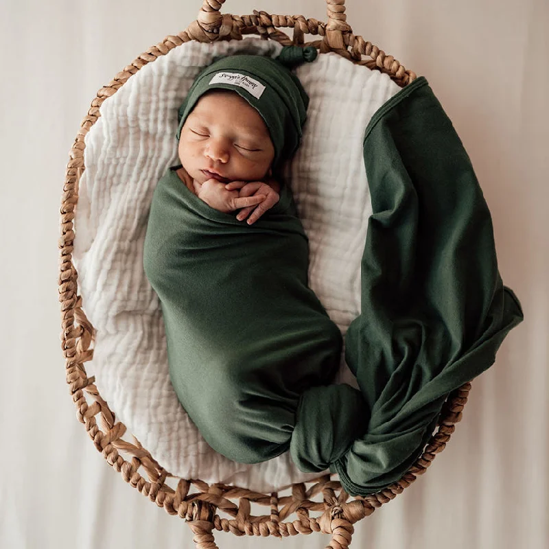 Cashmere blankets for ultimate softness and luxurySnuggle Hunny Baby Jersey Wrap & Beanie Set - Olive