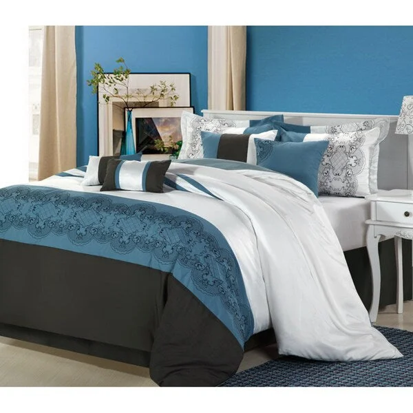 Full - size comforters suitable for full - sized beds in guest rooms or small bedroomsBeluga 8-piece Comforter Set