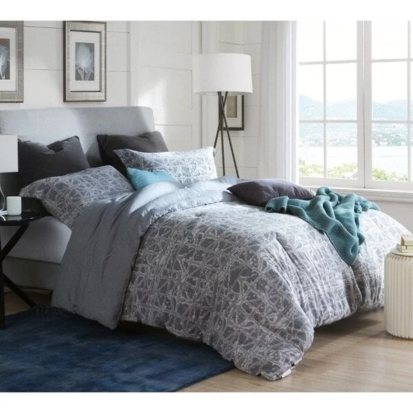 Silk - filled comforters for a luxurious and smooth touchBYB Ice-Crystal Gray Comforter