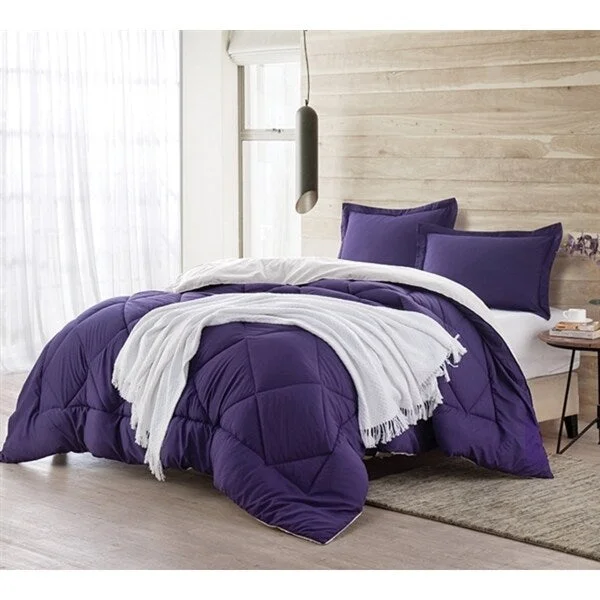 Down - filled comforters for supreme warmth and lightnessBYB Purple Reign/Jet Stream Reversible Comforter (Shams Not Included)