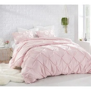 Duck down comforters with a softer feel and good warmth retentionBYB Rose Quartz Pin Tuck Comforter