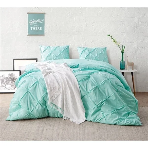 Duck down comforters with a softer feel and good warmth retentionBYB Yucca Pin Tuck Comforter Set