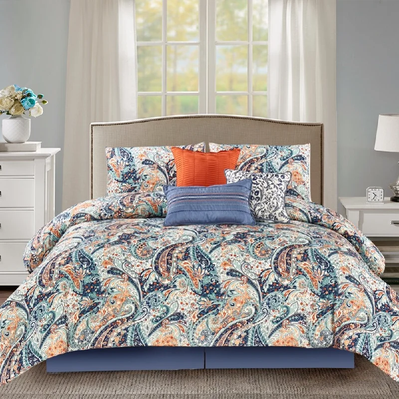 Cotton - filled comforters for a breathable and natural sleep experienceCalisto Microfiber Printed Comforter Set in Blue