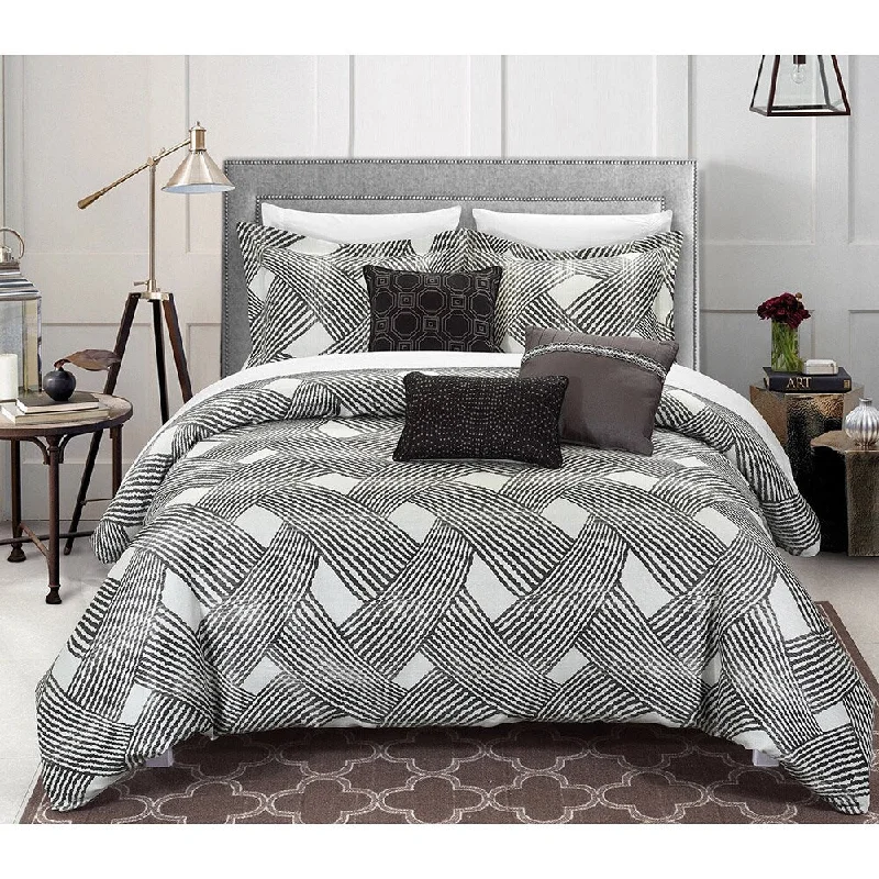 Wool - filled comforters with natural moisture - wicking and temperature - regulating featuresCarson Carrington Sandefjord 6-piece Jacquard Comforter Set, Grey