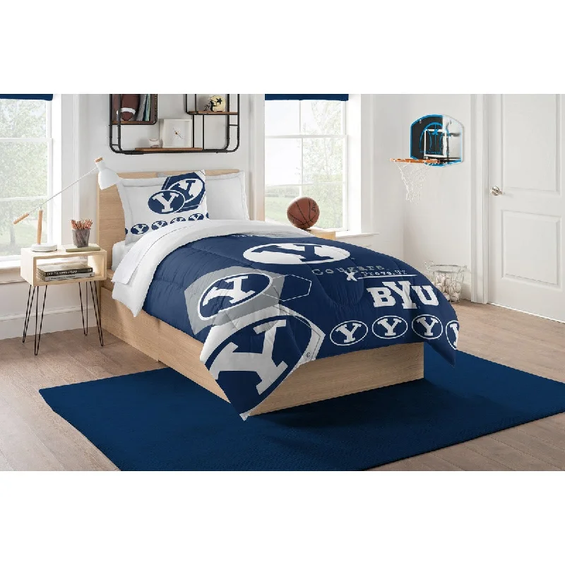 Cotton - filled comforters for a breathable and natural sleep experienceCOL 862 BYU Hexagon Twin Comforter Set