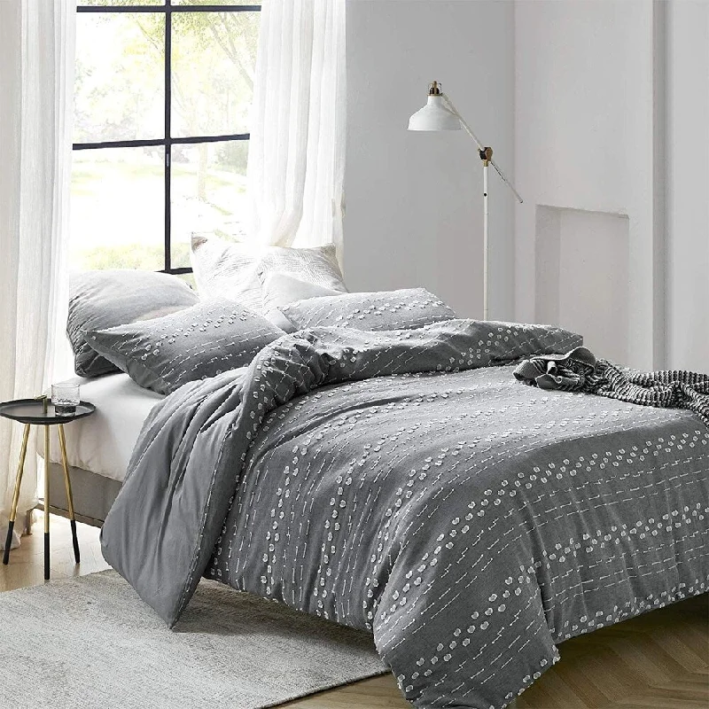 Microfiber - filled comforters that are lightweight and easy to care forConceptual Gray Textured Oversized Comforter