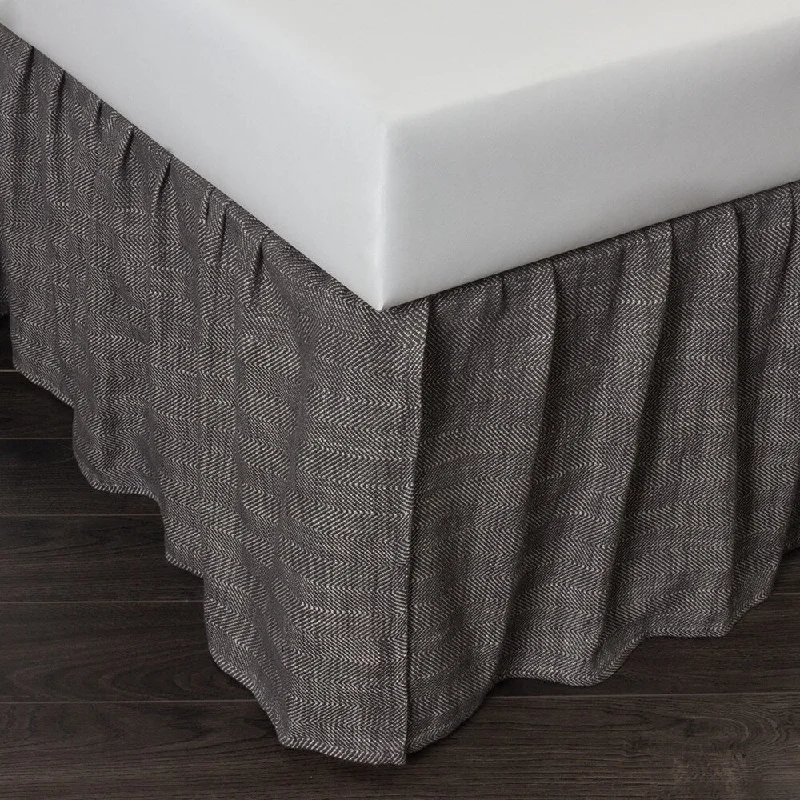 Cottage Home Lennord Charcoal Cotton 3 Piece Tuck in Bed Skirt