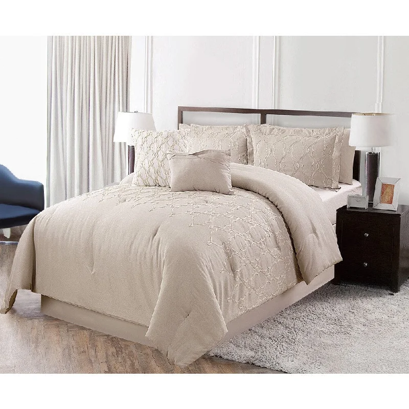 Queen - size comforters for standard queen - sized mattressesCourtney Metallic Embroidered 6-piece Comforter Set