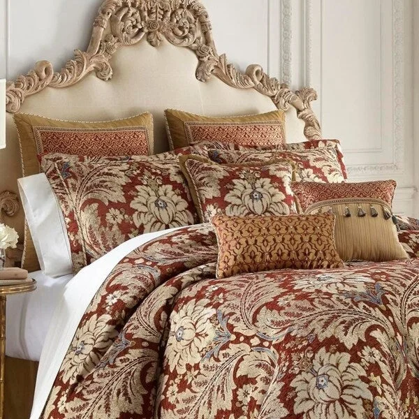 Synthetic - filled comforters like polyester for affordability and hypoallergenic propertiesCroscill Arden Red Chenille 4 Piece Comforter Set