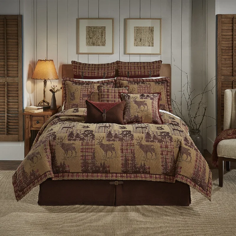 King - size comforters to fit large king - sized beds perfectlyCroscill Glendale Chenille Jacquard Woven Lodge 4 Piece Comforter Set