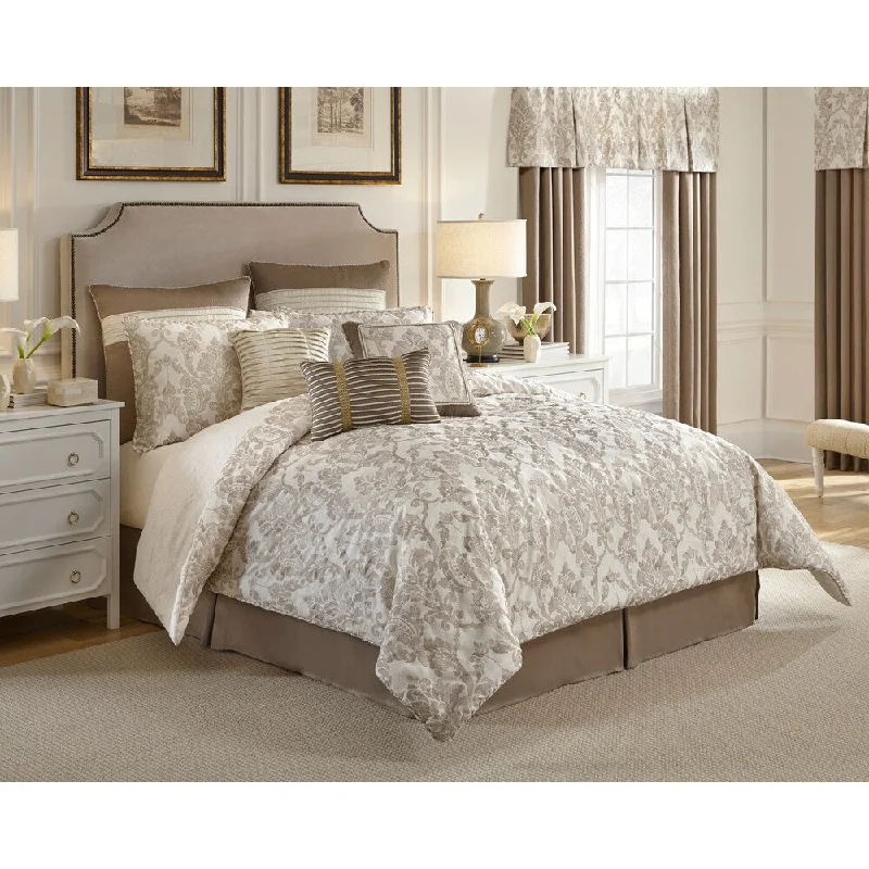 Queen - size comforters for standard queen - sized mattressesCroscill Madeline Ivory/Taupe Damask 4-piece Comforter Set