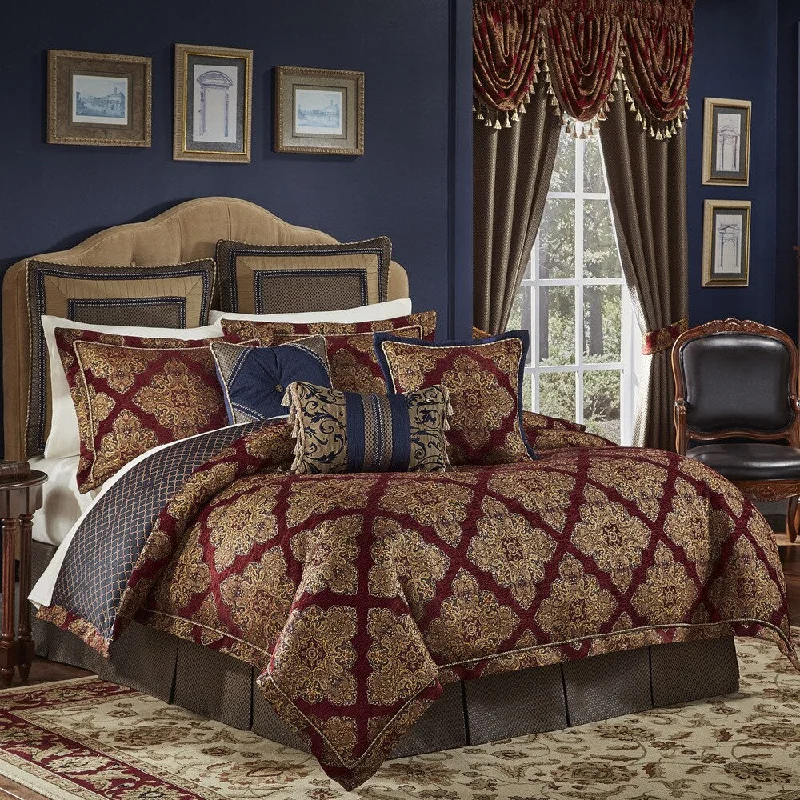 Down - filled comforters for supreme warmth and lightnessCroscill Sebastian Chenille Jacquard Woven Medallion 4 Piece Comforter Set